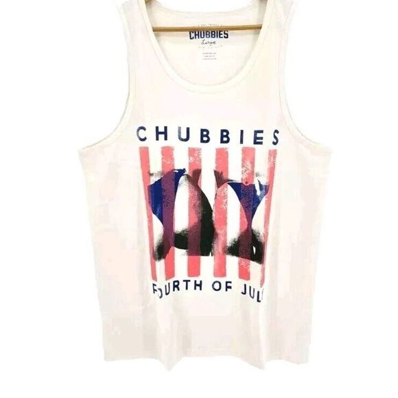 chubbies Other - Chubbies Tank Top Men's Cream Butt Tank Top 4th of July Size Large